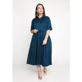 Платье с манжетами и с имитацией двойки