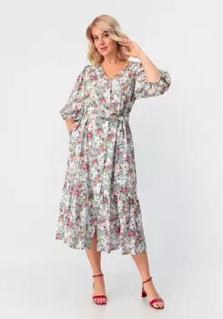 Платье с объемным рукавом свободного кроя