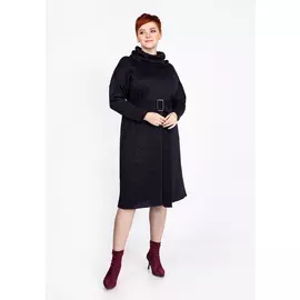 Платье с объемным воротником и поясом