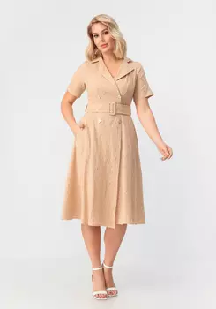 Платье с отложным воротником из шитья