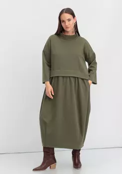 Платье с отрезной кокеткой-обманкой