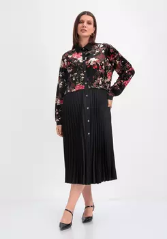 Платье с отрезной кокеткой и юбкой плиссе