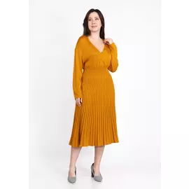 Платье с поясом и юбкой-имитацией плиссе