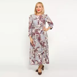 Платье с принтом и поясом