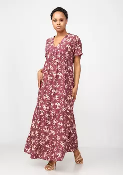 Платье с ярусами с цветочным принтом