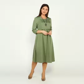 Платье с расклешенной юбкой+украшение