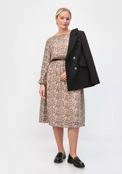 Платье прямого кроя с резинкой на талии