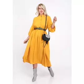 Платье с воротником стойка на пуговицах