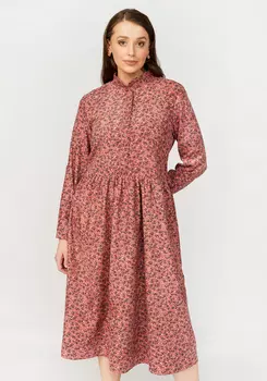 Платье свободного кроя со сборкой на талии