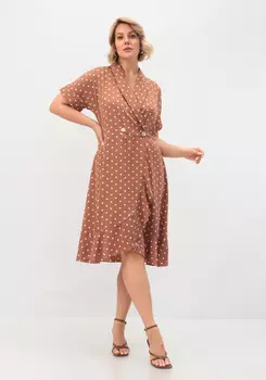 Платье в горох с юбкой-трапецией