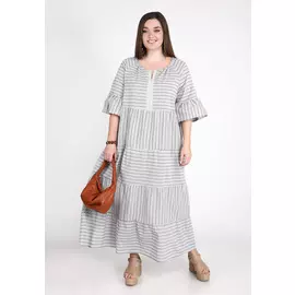 Платье в полоску с воланами