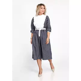 Платье в полоску со вставкой на груди