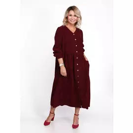 Платье вельветовое на пуговицах с карманами