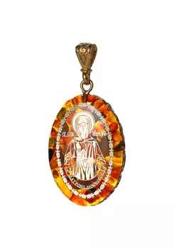 Подвеска-иконка из янтаря