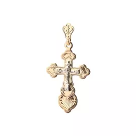 Подвеска-крест золотая "Воскресенье"