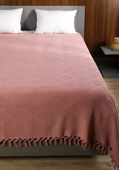 Покрывало-плед из хлопка с бахромой "Айшель"