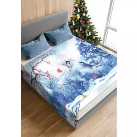 Покрывало-плед "Зимняя рябина"