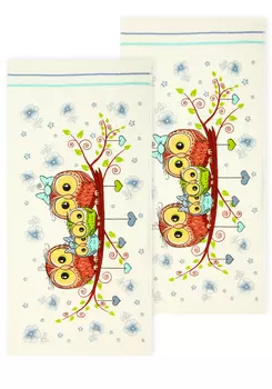 Полотенце велюровое "Совушки", 2 шт.