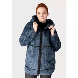 Полупальто из шерсти на молнии с капюшоном