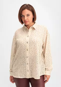 Рубашка ажурная с леопардовым принтом