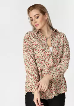 Рубашка из микровельвета с цветочным принтом