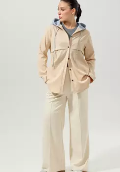 Рубашка из вельвета с капюшоном