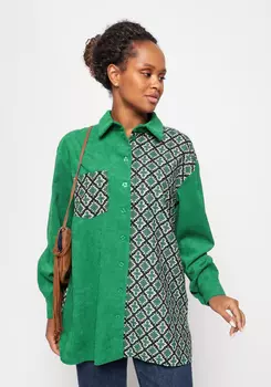 Рубашка оверсайз в стиле колор блок