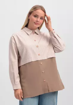 Рубашка с отрезной кокеткой в полоску