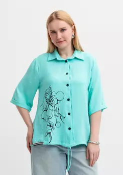 Рубашка с рукавом 3/4 и принтом