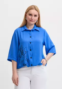 Рубашка с рукавом 3/4 и принтом