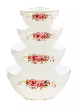 Салатники с пластиковыми крышками, 4 шт.