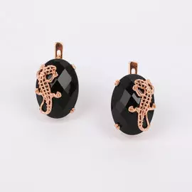 Серьги из серебра "Геккон"