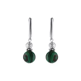 Серьги "Чарующий малахит"