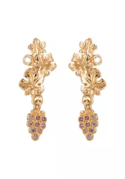 Серьги серебряные "Райский виноград"