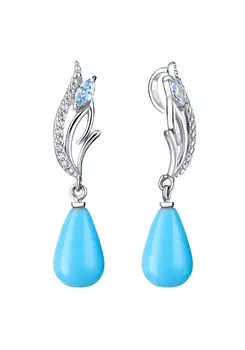 Серьги серебряные "Лазурная мечта"