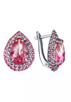 Серьги серебряные "Малиновый закат"