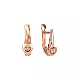 Серьги серебряные "Бриллиантовое сердце"