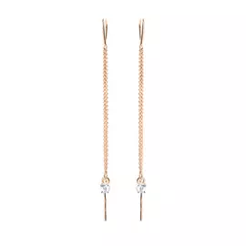 Серьги серебряные "Бриллиантовое соло"