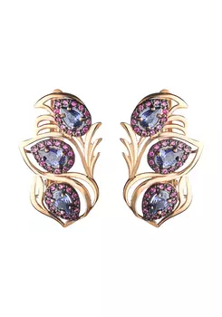 Серьги серебряные "Перо удачи"