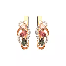 Серьги серебряные "Сияние вечера"