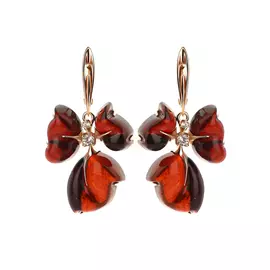Серьги серебряные "Янтарное очарование"