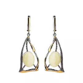 Серьги серебряные "Янтарные грезы"