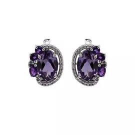 Серьги серебряные "Яркий акцент"