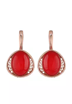 Серебряные серьги "Алый закат"