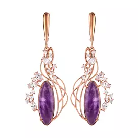 Серебряные серьги "Чары природы"