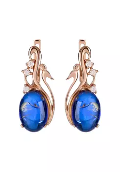 Серебряные серьги "Синяя птица"