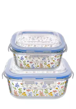 Контейнеры стеклянные с крышкой, 2 шт.