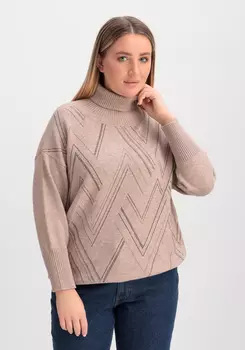 Свитер с геометрическим рисунком из страз