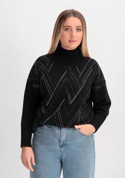 Свитер с геометрическим рисунком из страз