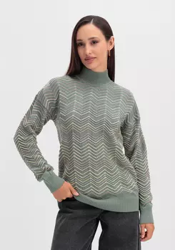 Свитер с высоким горлом и принтом "зигзаг"